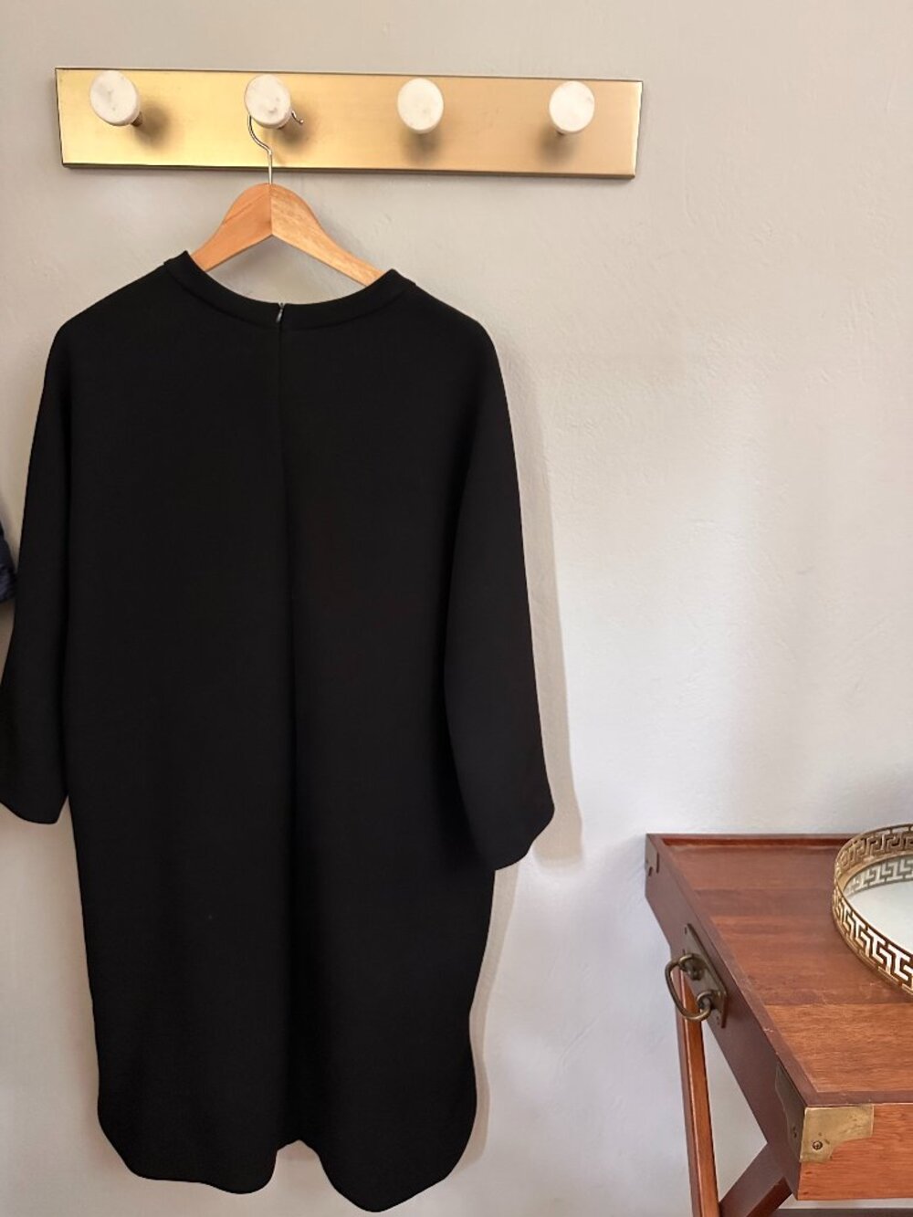 Sofie D'Hoore Brussels Black 100% Wool Shift Dress Size 42